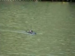 Sous-marin sur lac calme