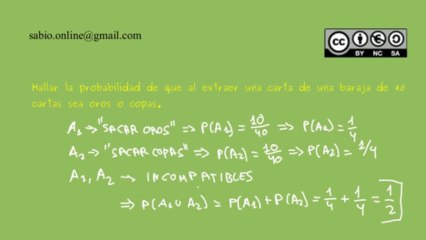 Probabilidad de sucesos incompatibles