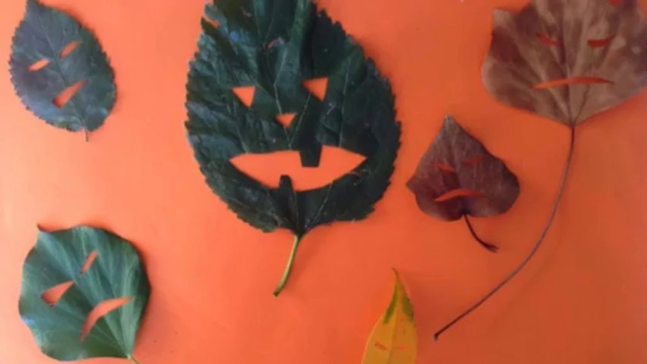 Réaliser un fantôme d'Halloween avec une feuille d'automne