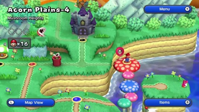 New Super Mario Bros U Walkthrough 4 Acorn Plains 3 All Star Coins HD 1080p Wii U