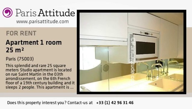 Studio Apartment for rent - Centre George Pompidou, Paris - Ref. 3867