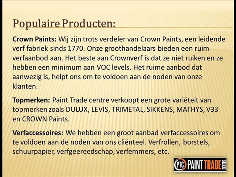 Profiel van het bedrijf - Paint Trade Centre