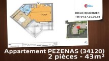 A vendre - appartement - PEZENAS (34120) - 2 pièces - 43m²