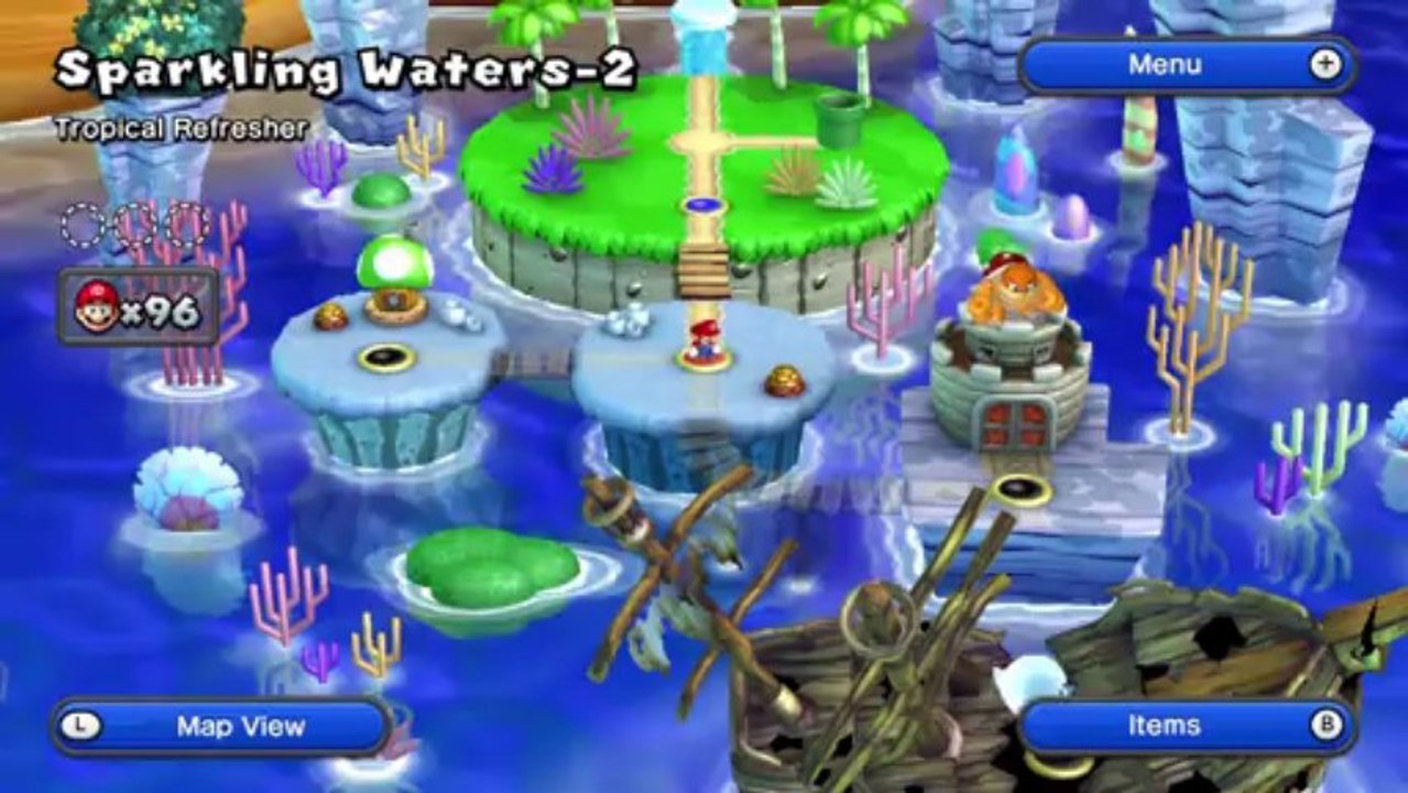 New Super Mario Bros U Walkthrough 17 Sparkling Waters 1 All Star Coins HD 1080p Wii U