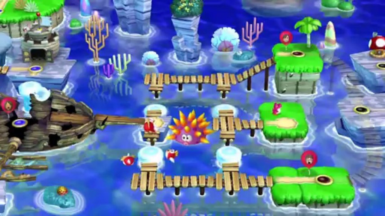 New Super Mario Bros U Walkthrough 20 Sparkling Waters Ghost House All Star Coins HD 1080p Wii U