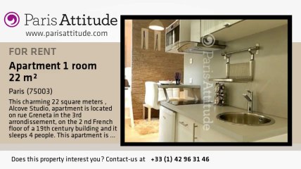 Alcove Studio Apartment for rent - Arts et Métier, Paris - Ref. 8035