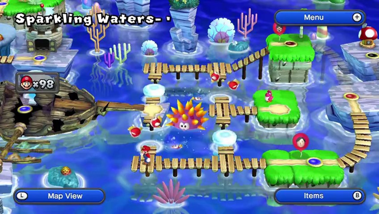 New Super Mario Bros U Walkthrough 21 Sparkling Waters 4 All Star Coins HD  1080p Wii U – Видео Dailymotion
