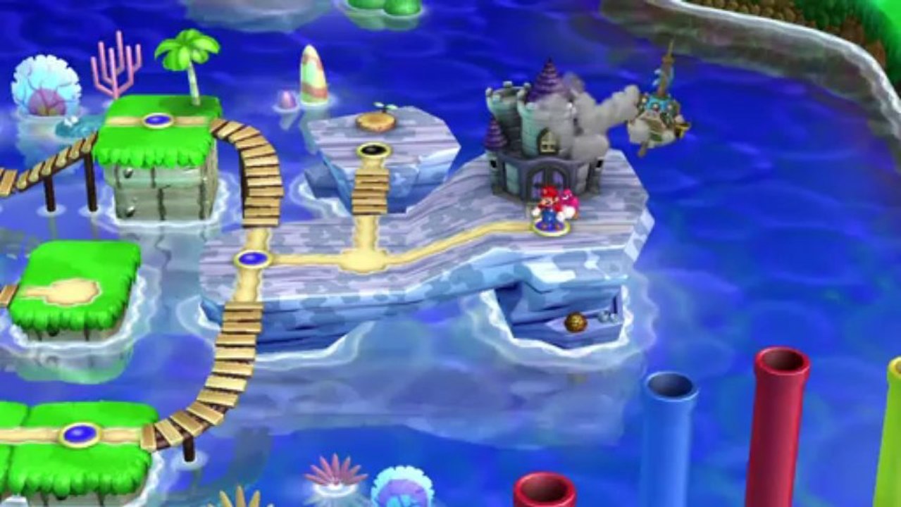 New Super Mario Bros U Walkthrough 25 Sparkling Waters Final Castle All Star Coins HD 1080p Wii U