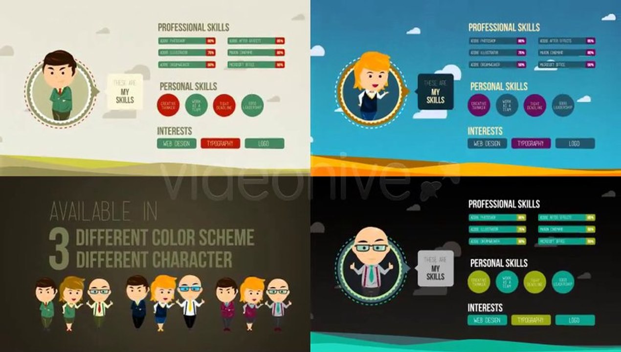 Simple Infographic Cartoon Promotion - After Effects Template