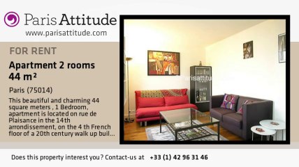 1 Bedroom Apartment for rent - Plaisance/Pernety, Paris - Ref. 6967