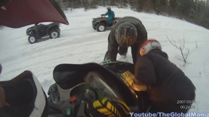 Quads Helping A Snowmobile Out....On Snow?
