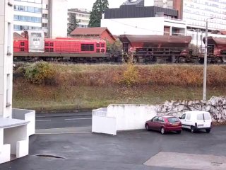 BB 66 661 VFLI, ballastage nouvelle voie, section de CLERMONT-FD à ROYAT, le 26.11.2012.