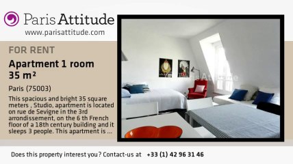 Studio Apartment for rent - St Paul, Paris - Ref. 7869