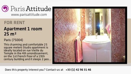 Studio Apartment for rent - St Paul, Paris - Ref. 2010