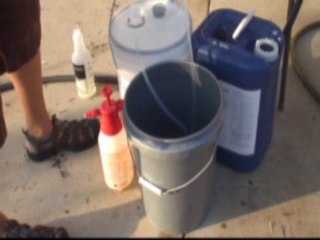 One Button Dispenser metering two chemistries.