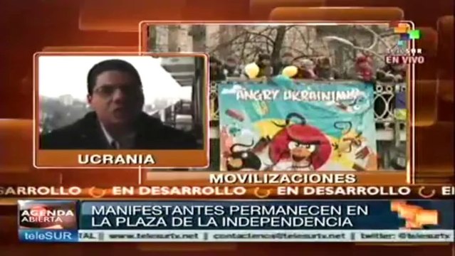 Manifestantes ucranianos se mantienen en Plaza de la Independencia