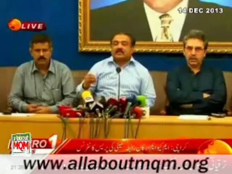 Sindh Local Government (Third Amendment) Ordinance-2013 is unfair to urban areas: MQM press conference at Nine Zero Karachi