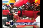 Chiclayo: comerciantes se enfrentan a serenos para evitar decomiso