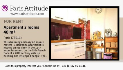 1 Bedroom Apartment for rent - Charonne, Paris - Ref. 6638