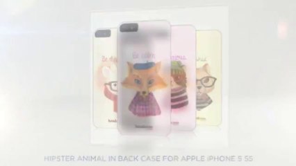HIPSTER ANIMAL IN WATERCOLOUR BACK CASE FOR APPLE iPHONE 5 5S