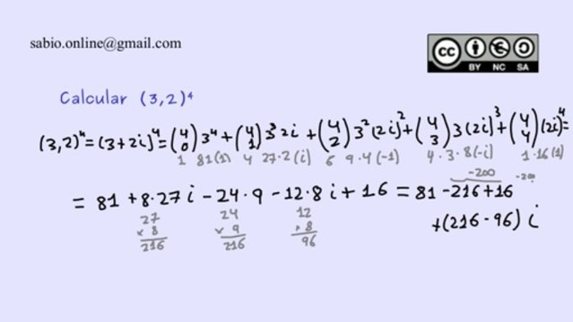 Potenciación de números complejos