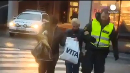 People trying to walk against the wind in Norway