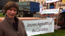 Les agriculteurs rassemblés devant la préfecture