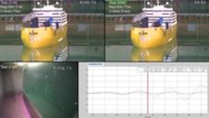 Boat stabilizes with the help of internal waves