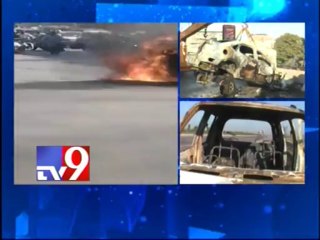 Car catches fire on Punjagutta flyover, no one injured