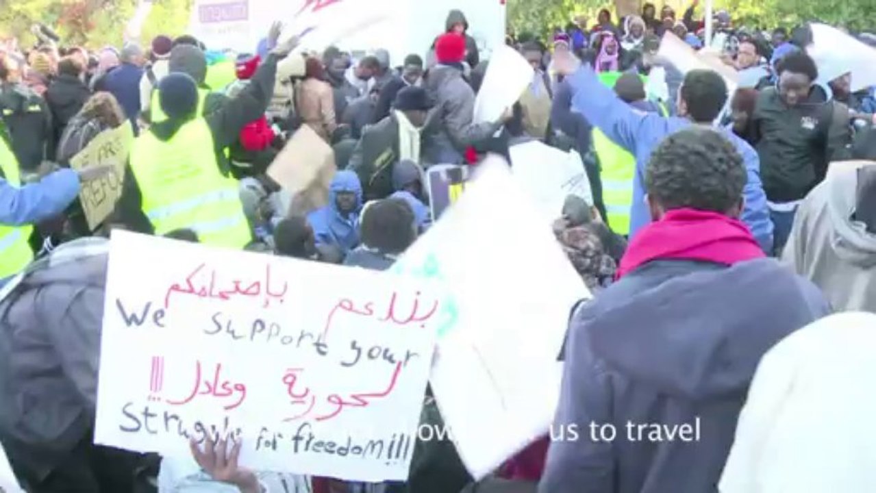 Illegal African immigrants protest Israel detention