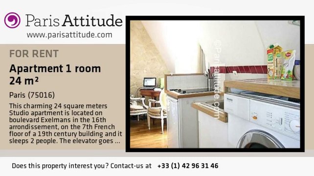 Studio Apartment for rent - Auteuil, Paris - Ref. 3438