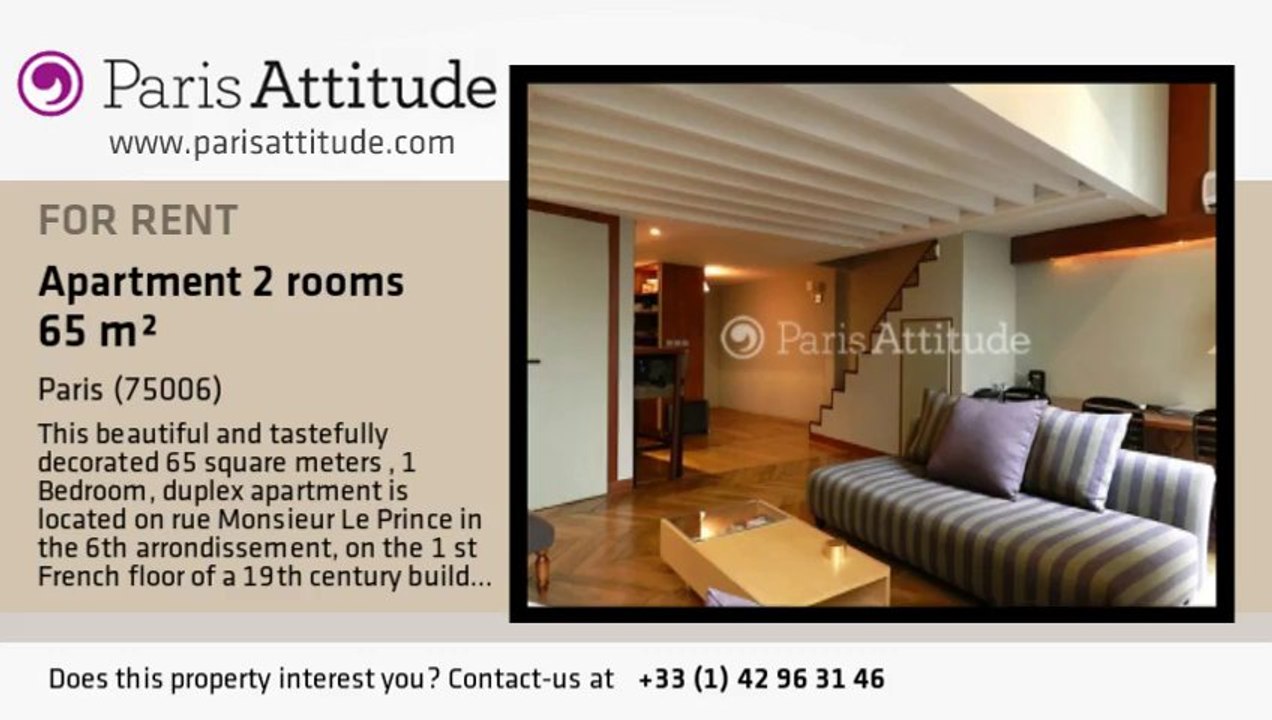 1 Bedroom Duplex for rent - Jardin du Luxembourg, Paris - Ref. 572