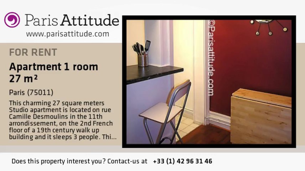 Studio Apartment for rent - Voltaire, Paris - Ref. 3857