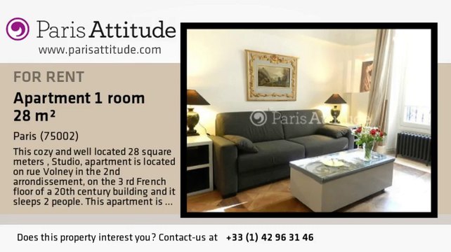 Studio Apartment for rent - Opéra, Paris - Ref. 8293