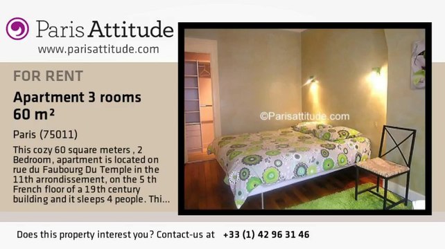 2 Bedroom Apartment for rent - Belleville, Paris - Ref. 4882