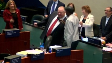 Toronto Mayor Rob Ford dances to Bob Marley
