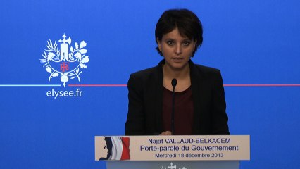 Point de presse de Najat Vallaud-Belkacem le 18 décembre 2013