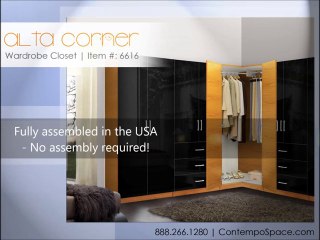 Alta Corner Wardrobe Closet - Free Standing Corner Closet | Item #: 6616