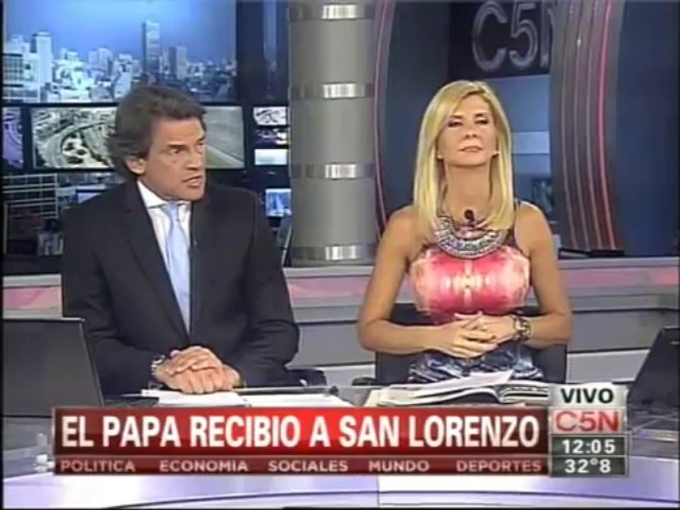 C5N - FRANCISCO- EL PAPA RECIBIO A SAN LORENZO