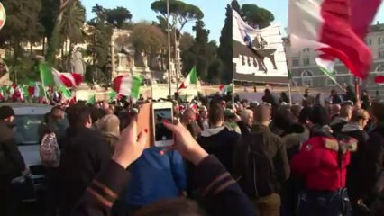 Protesto contra austeridade em Roma