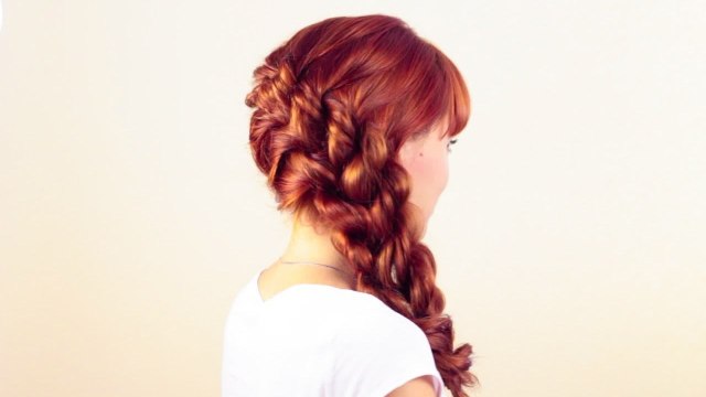 Прическа из жгутов. Объёмная прическа. Hairstyle with volume twists