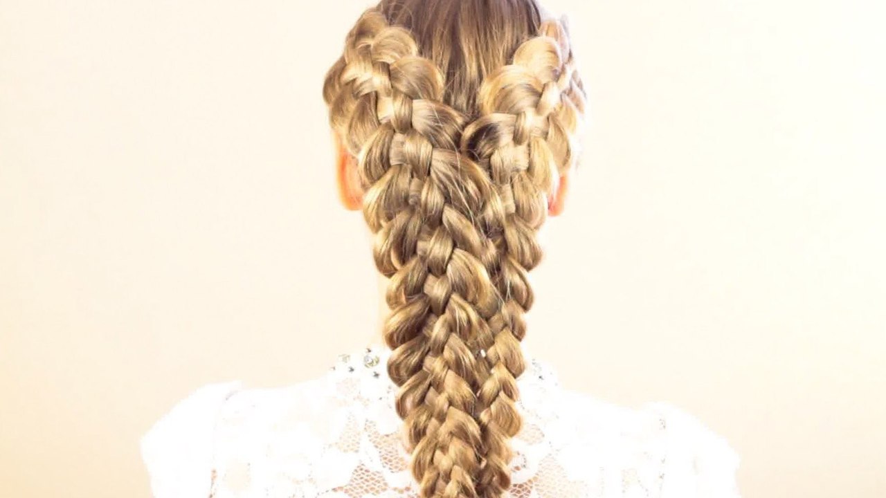 Прочная прическа на несколько дней. Косы из 5 прядей. Strong hairstyle for a few days