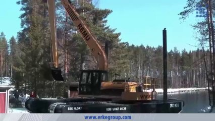ERKE Dış Ticaret ltd., Big Float 16.36 Amphibious Excavator - Start Up - www.erkegroup.com