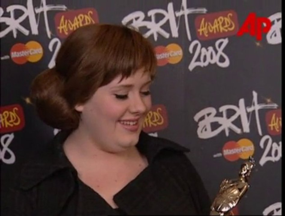 Adele on winning the Critics Choice award at the Brits (13/12/2007)