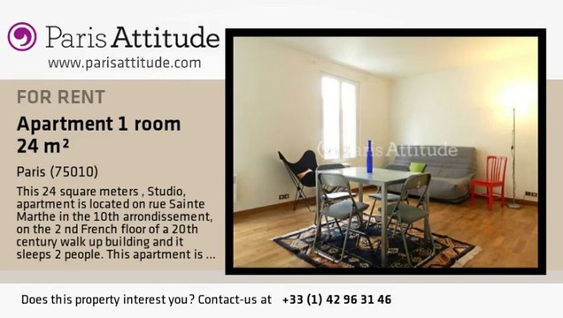 Studio Apartment for rent - Canal St Martin, Paris - Ref. 8208