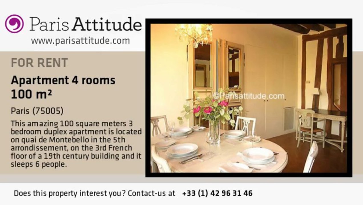 3 Bedroom Duplex for rent - Quartier Latin/St Michel, Paris - Ref. 1118