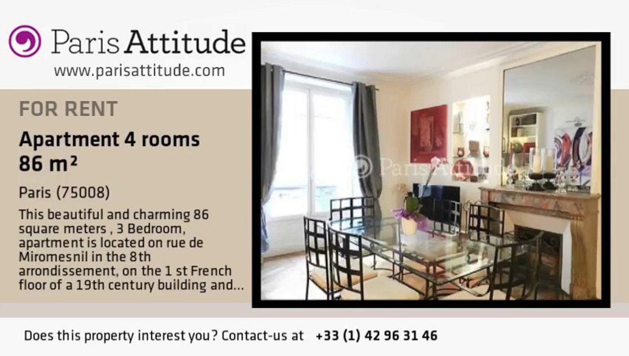 3 Bedroom Apartment for rent - Parc Monceau, Paris - Ref. 8327