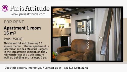 Studio Apartment for rent - St Paul, Paris - Ref. 6813