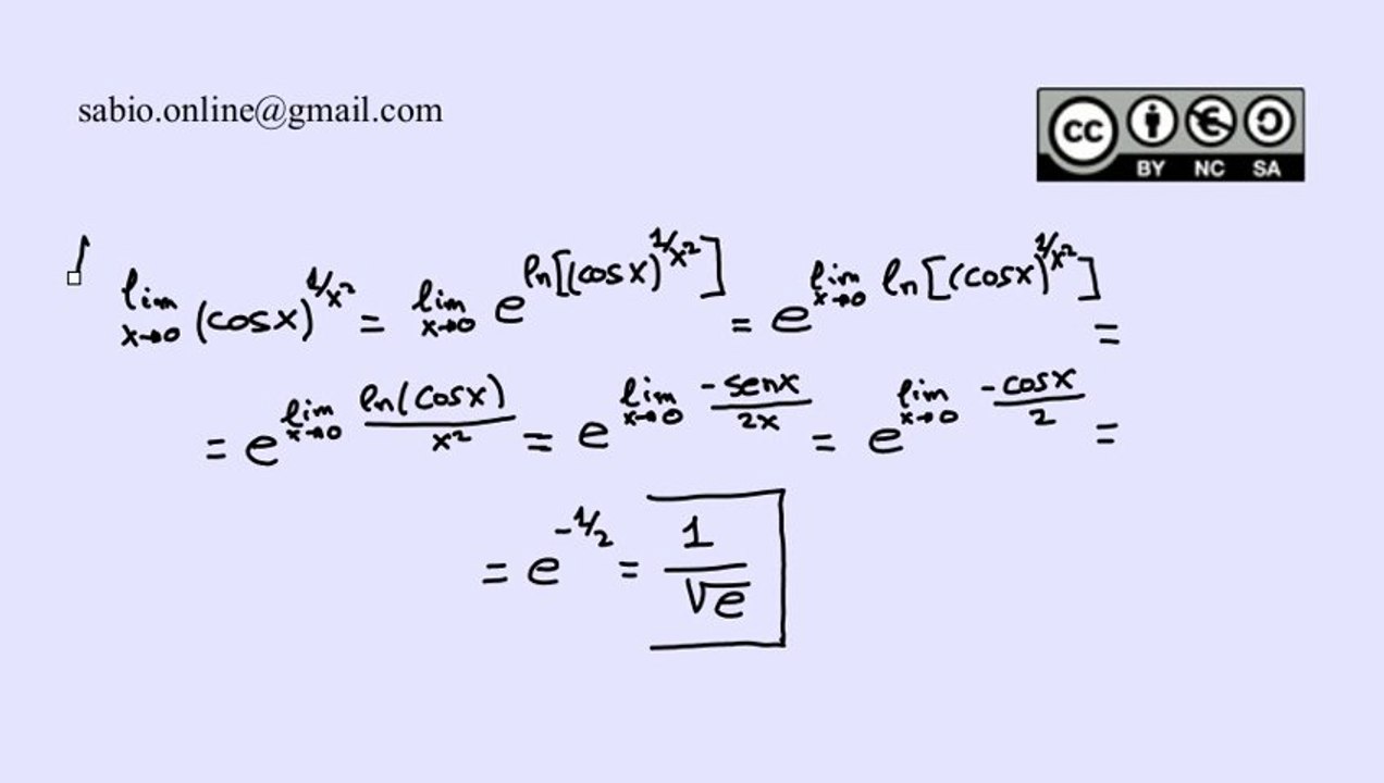 Cálculo de límites aplicando la regla de L'Hôpital VIII