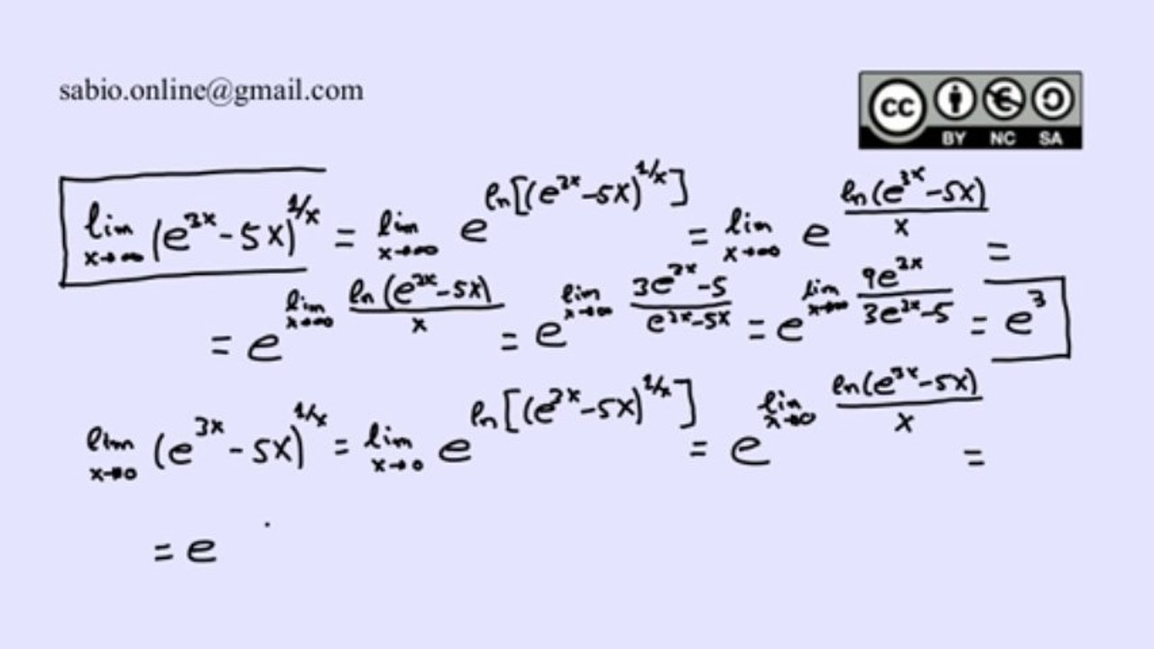 Cálculo de límites aplicando la regla de L'Hôpital IX